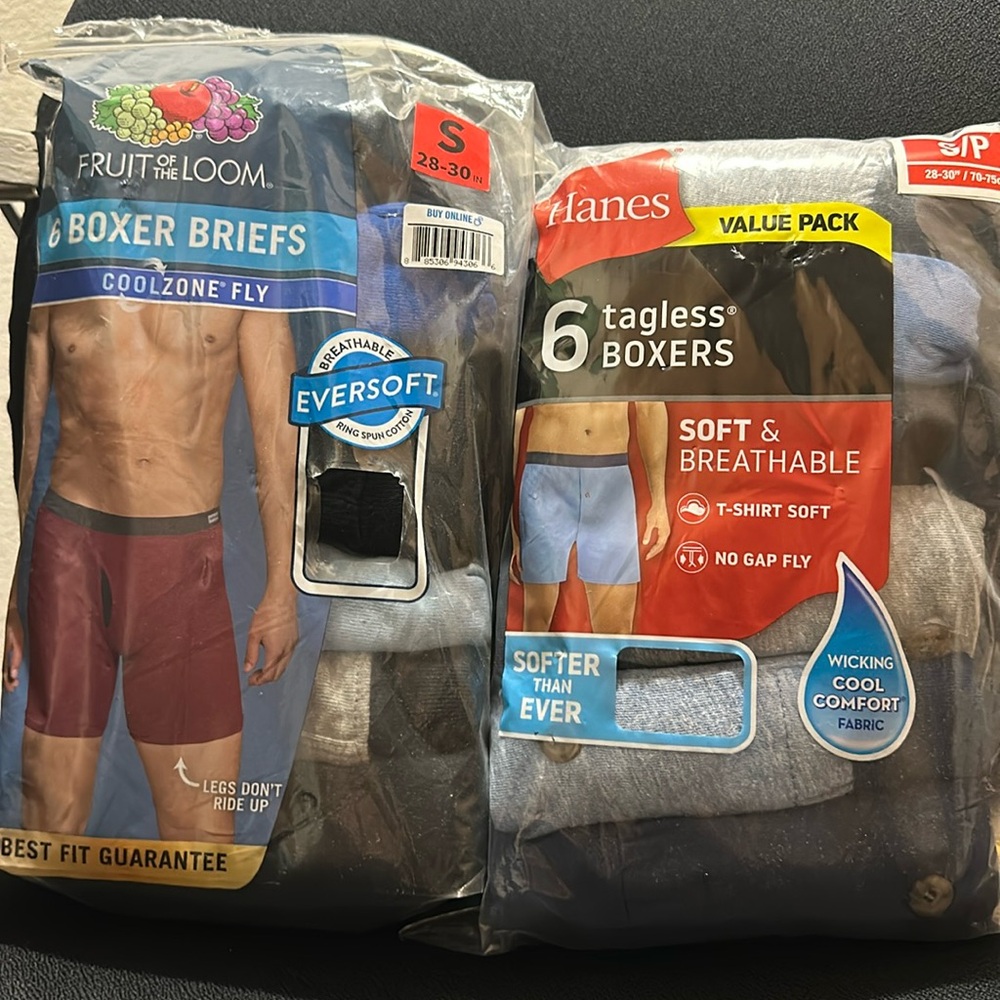 Hanes and Fruit of the Loom, Boxer Briefs, New never opened